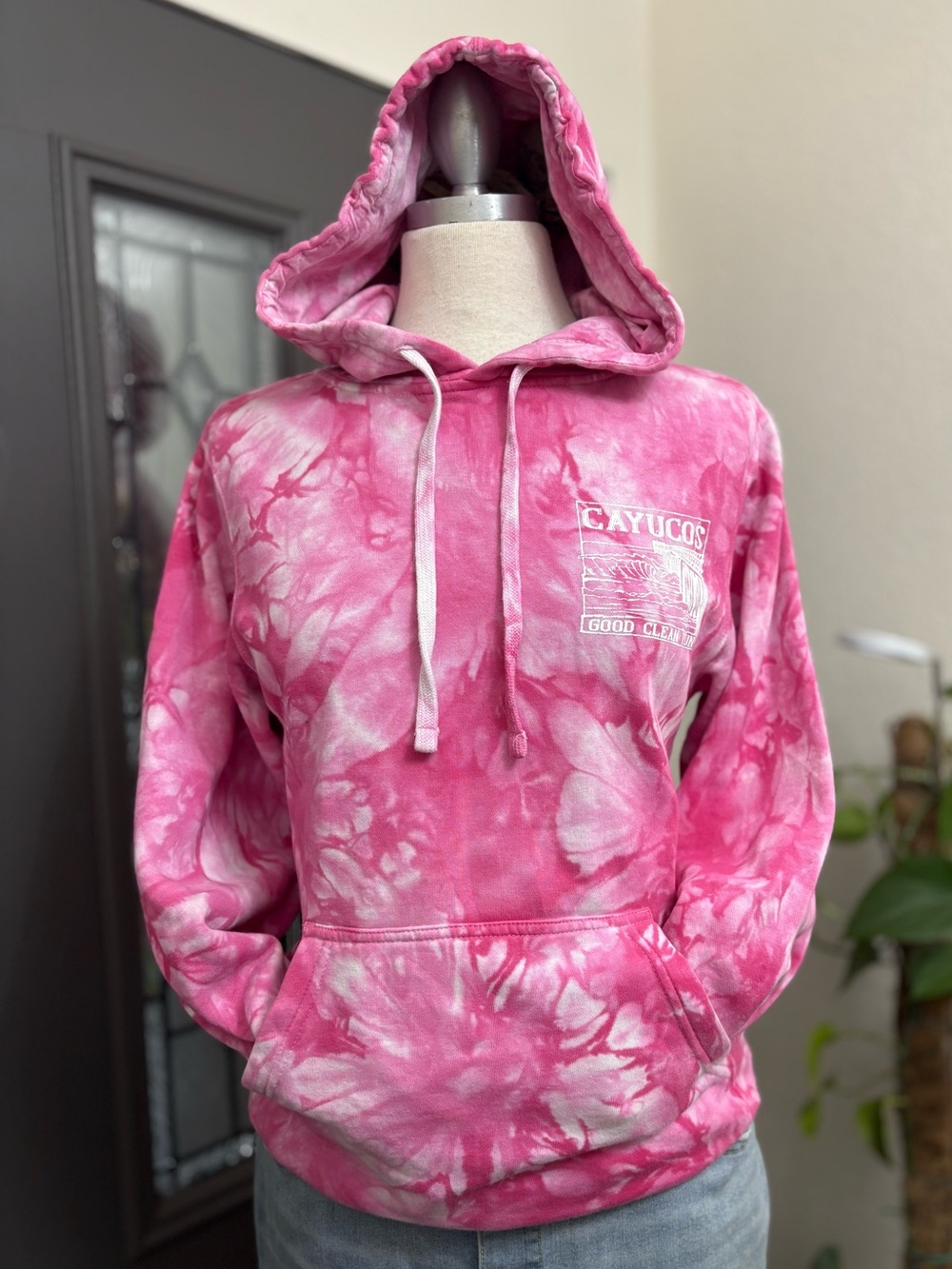 Pink Tie-Dye Cayucos Hoodie Sweatshirt